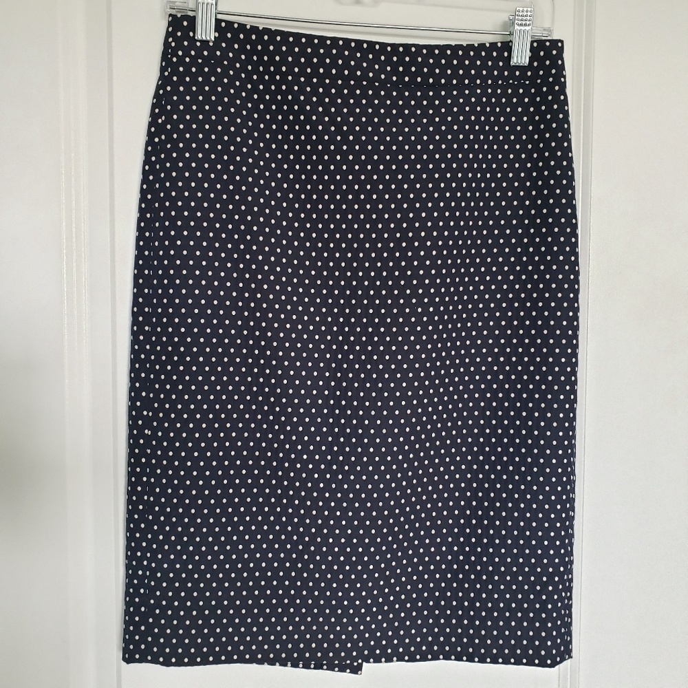 Classic Black Polka Dot Pencil Skirt - Women's